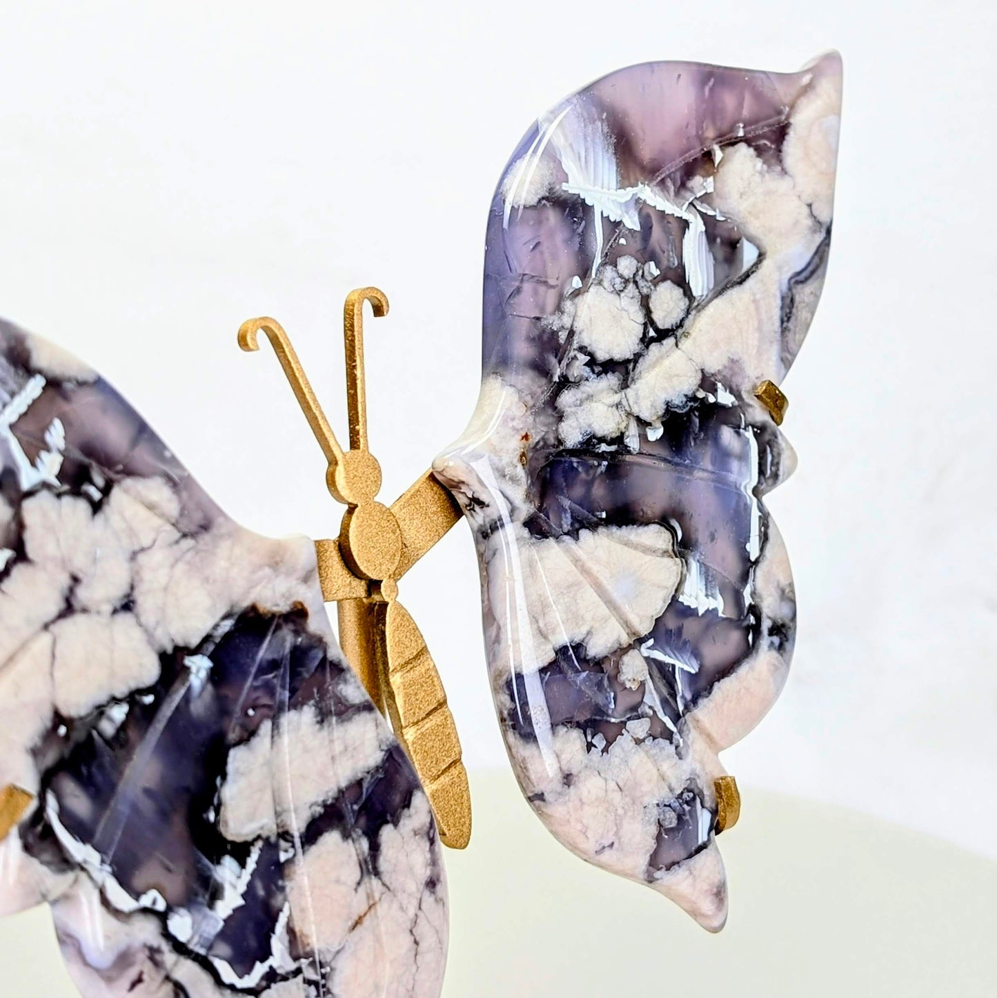 Indigo Bloom | Celestial Blue Flower Agate Butterfly