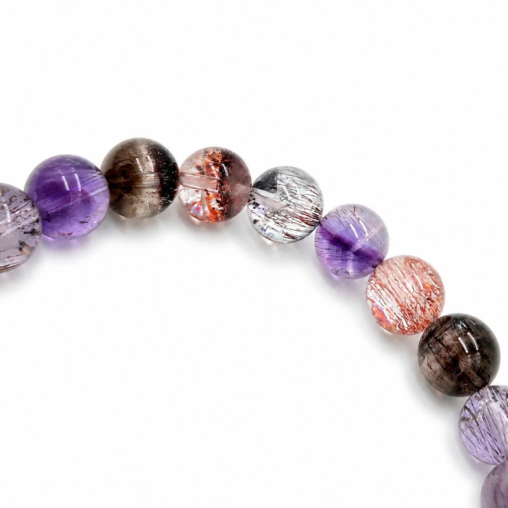 Handmade ultra-clear Super 7 Melody Stone bracelet by Aura Lune