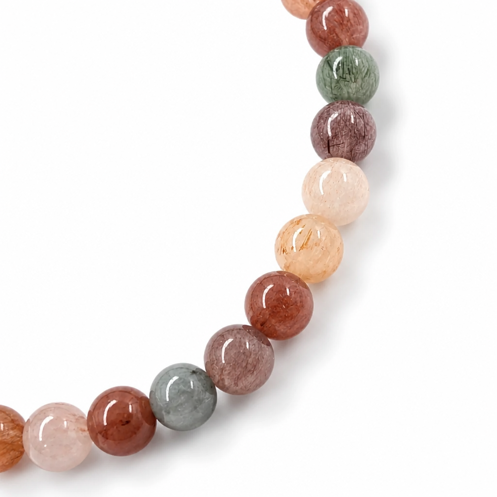 Natural rutilated quartz bracelet handmade crystal jewellery by Aura Lune