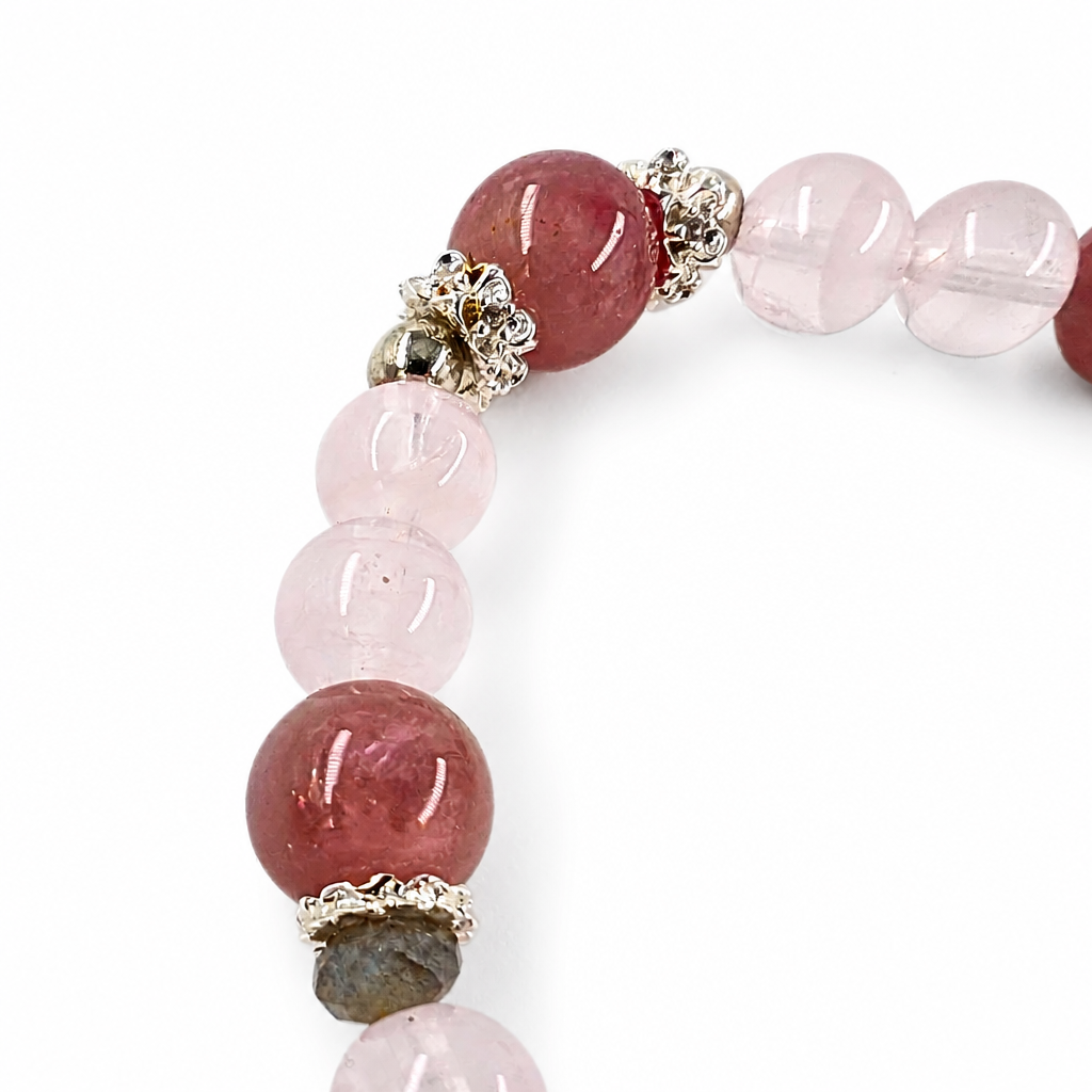 Handmade four-stone crystal bracelet by Aura Lune