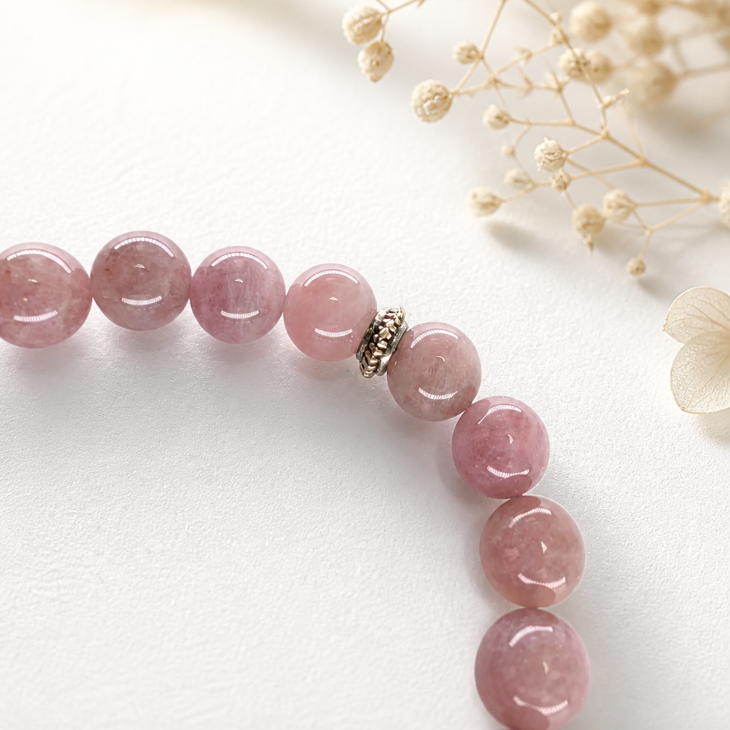 Lavender Heart Purple Rose Quartz Bracelet | Aura Lune – Aura Lune