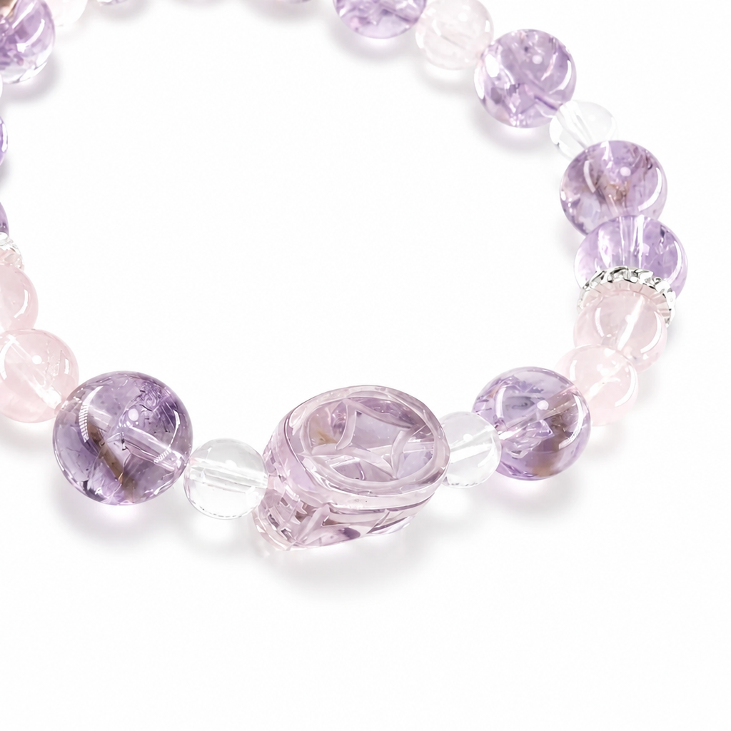 Prosperity Guardian crystal bracelet flat-lay, top view