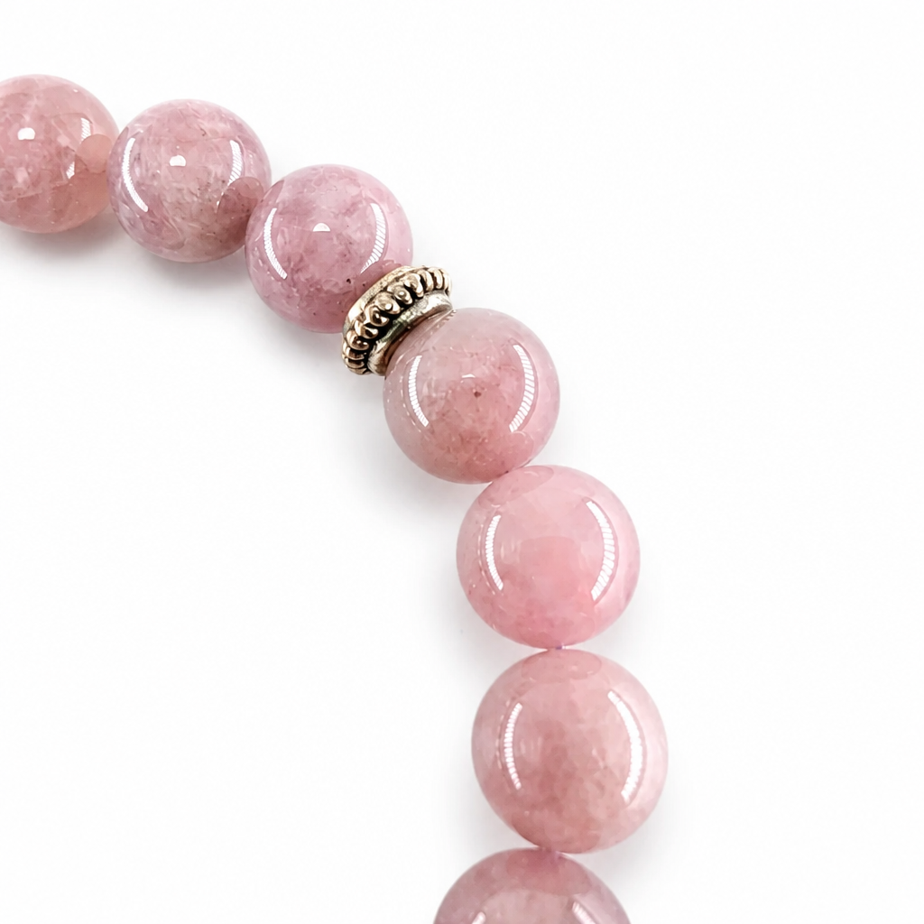 Lavender Heart bracelet full circle on white background