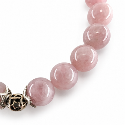 Lavender Heart crystal bracelet flat-lay, top view