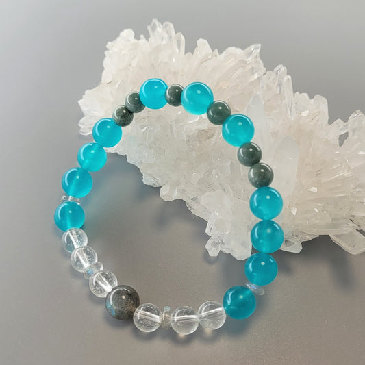Verdant Voyager | Amazonite, Jade & Labradorite Harmony Bracelet