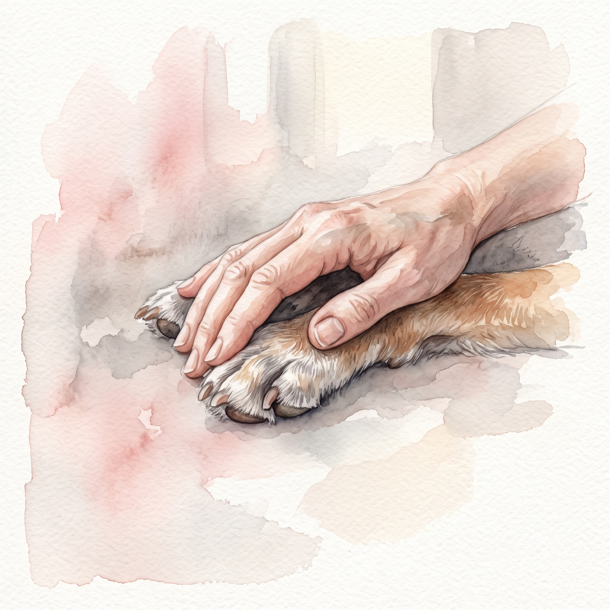 Soft watercolour illustration of an animal resting quietly, in the AuraLune Crystal style — for the Animal Communication written report service.