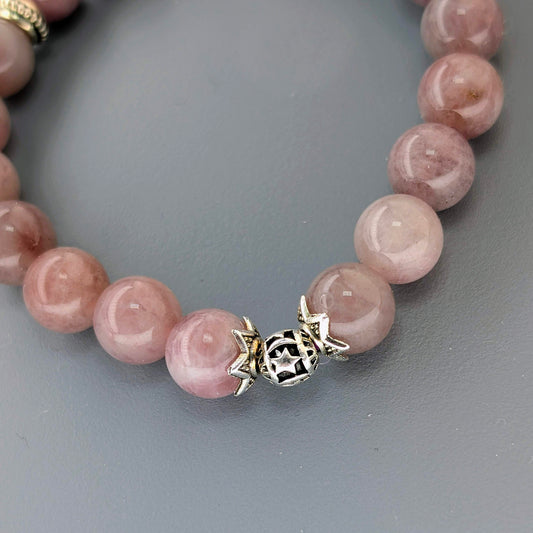 Lavender Heart | High-Grade Purple Rose Quartz Bracelet