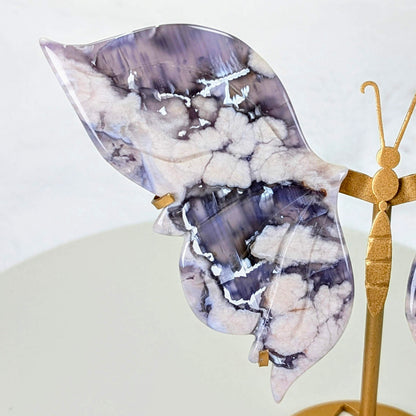 Indigo Bloom | Celestial Blue Flower Agate Butterfly