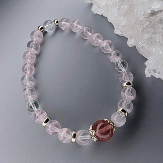 Heart Blossom | Strawberry & Rose Quartz Radiance Bracelet