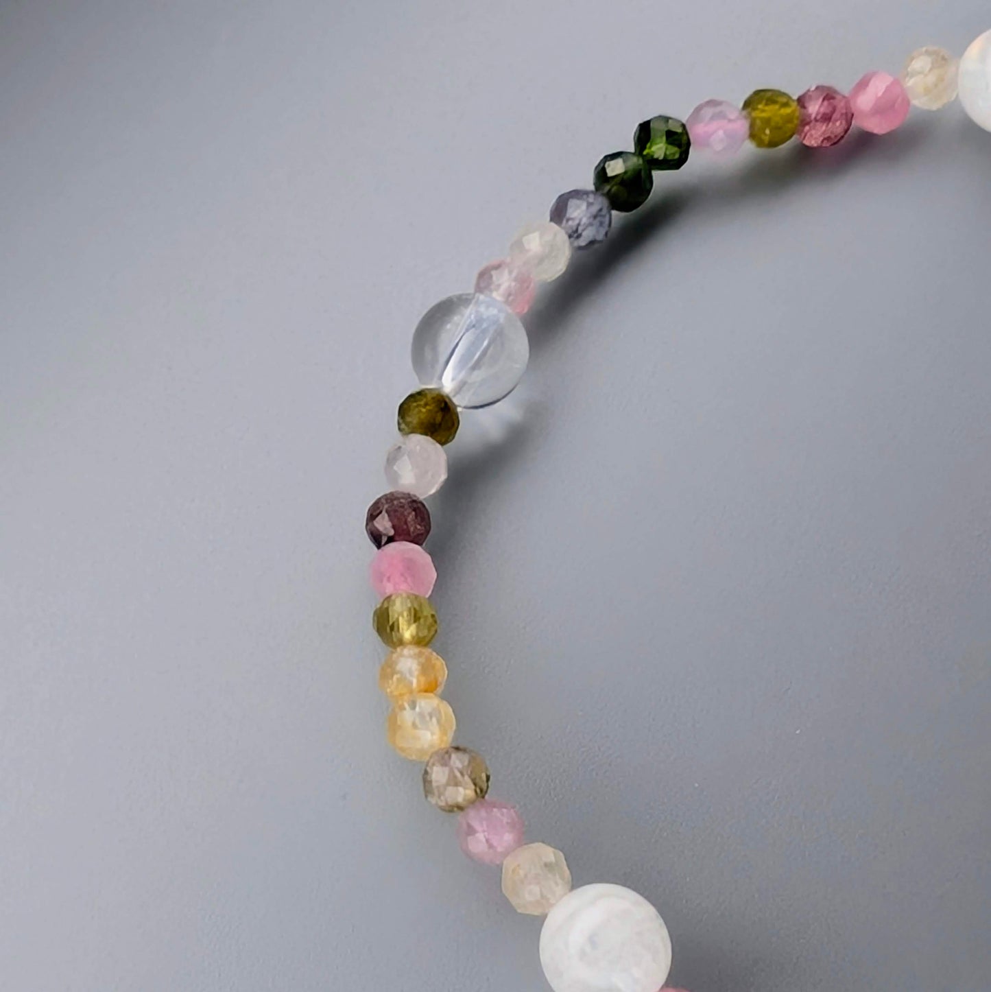 Prismatic Moonlight | Rainbow Tourmaline & Madagascar Moonstone Bracelet