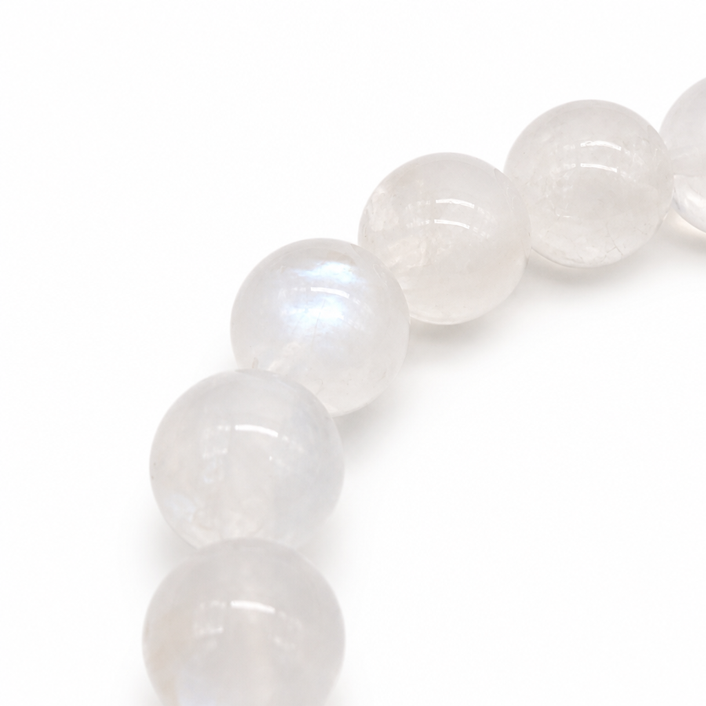 Ceylon moonstone bracelet shown from the side