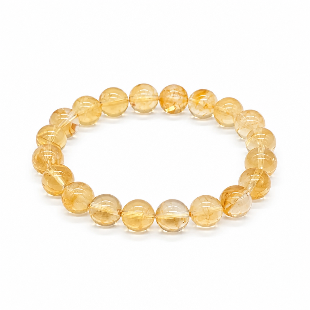 Natural Brazilian citrine bracelet in warm honey-gold beads