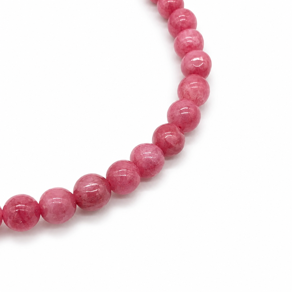 Everyday rhodonite bracelet from the Aura Lune Rhodonite Series