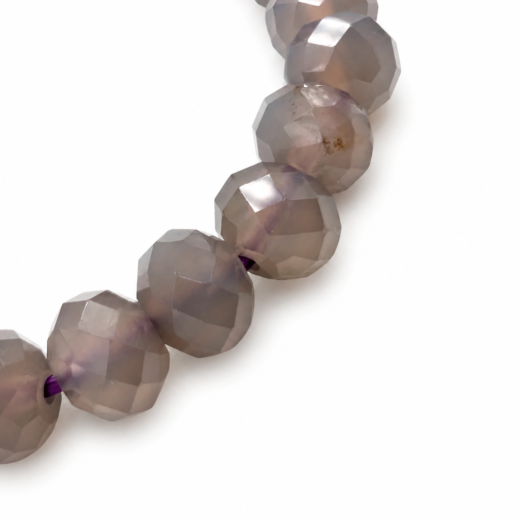 Handmade purple chalcedony bracelet by Aura Lune