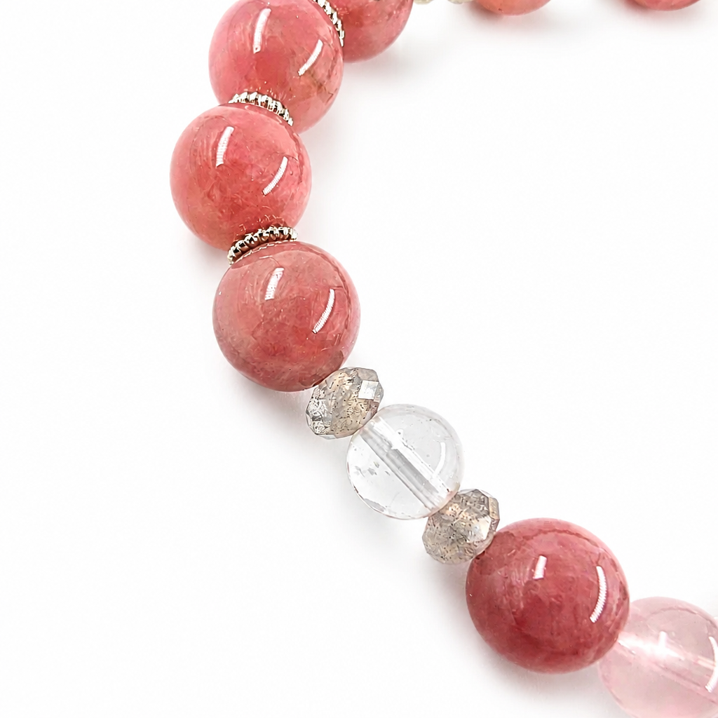 Handmade four-stone floral crystal bracelet by Aura Lune
