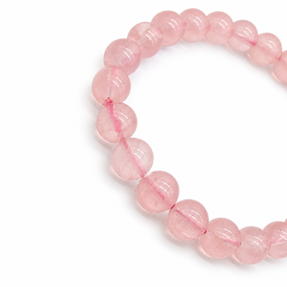 Deep pink rose quartz bracelet from Aura Lune Pure Crystal Series