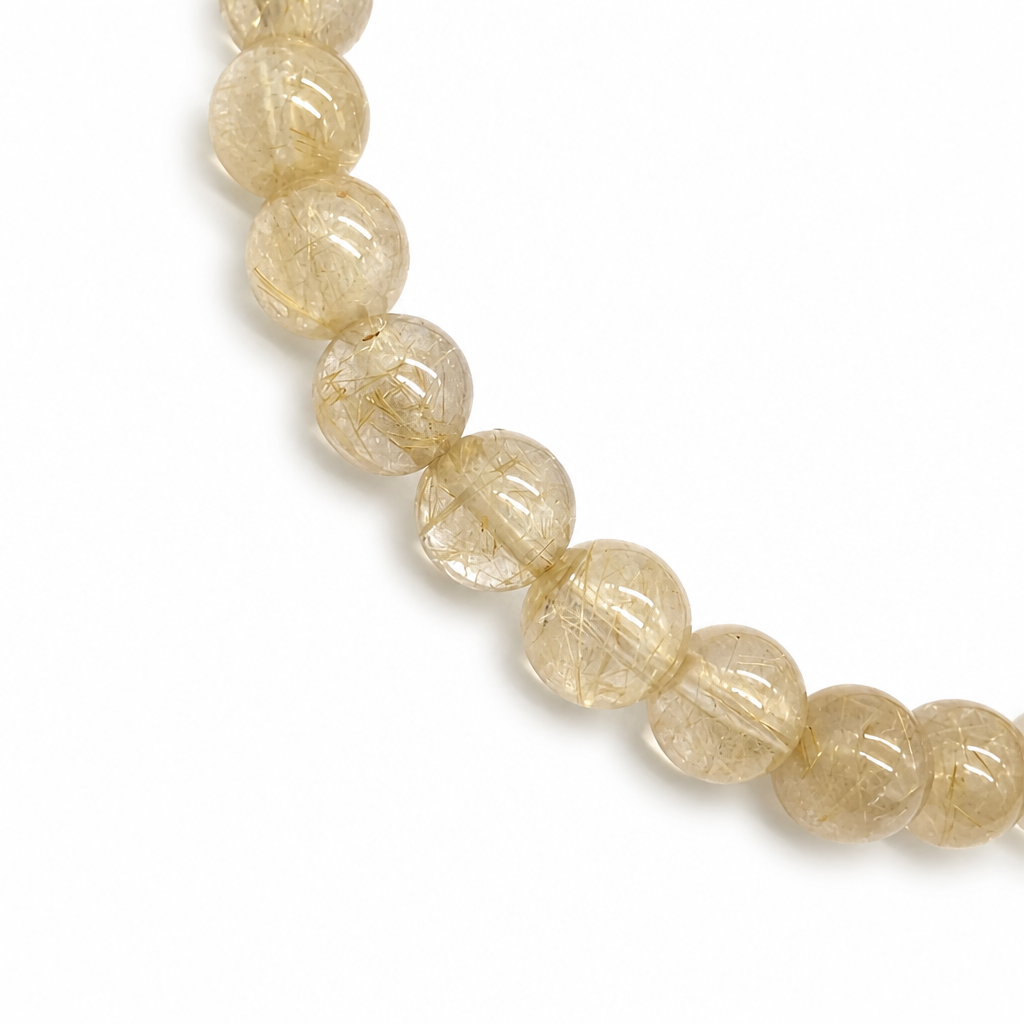Venus hair quartz bracelet on a white background