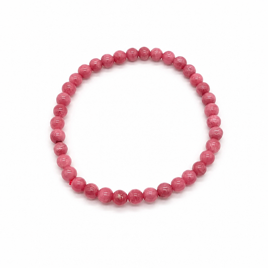 Everyday rhodonite bracelet in pink and black 5mm beads
