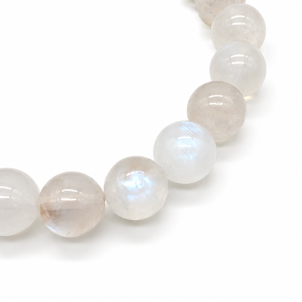 Ceylon moonstone bracelet curved on white