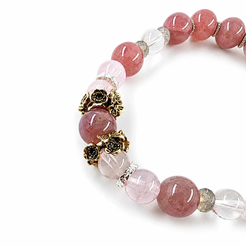 Twilight Blossom Healing multi-stone bracelet shown from the side