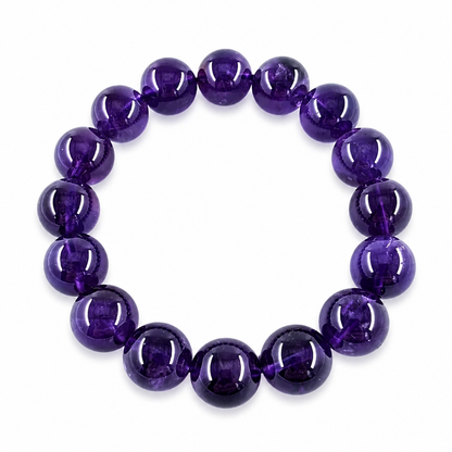 Deep purple amethyst statement beads on white