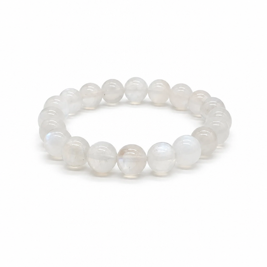 Sri Lanka Ceylon moonstone bracelet with electric blue flash