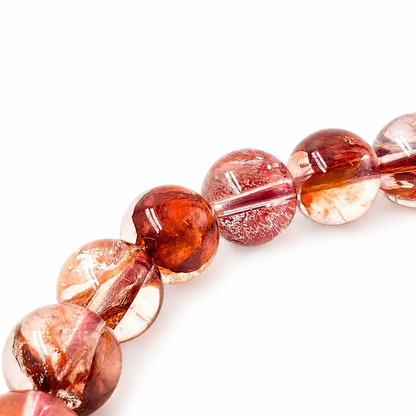 Fire quartz bracelet shown from the side