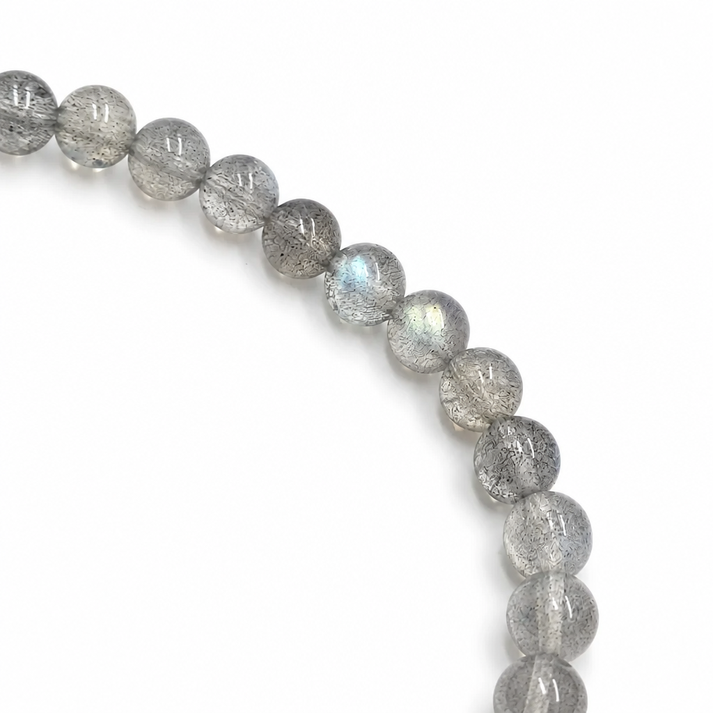Labradorite bracelet shown from the side