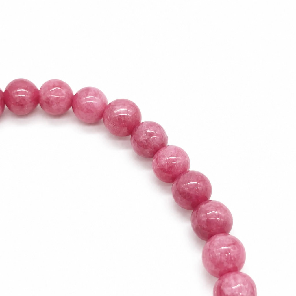 Handmade 5mm rhodonite bracelet by Aura Lune