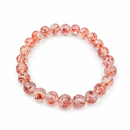 Strawberry Super 7 bracelet shown from the side