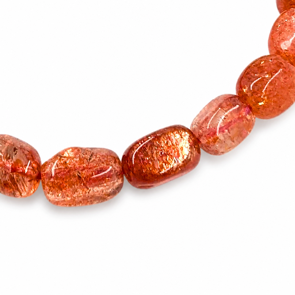 Handmade natural sunstone bracelet by Aura Lune