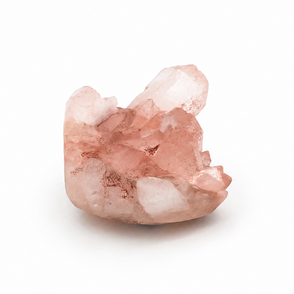 Small Himalayan Pink Samadhi Quartz cluster showing delicate pink inclusions