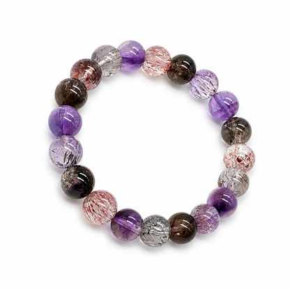 Ultra-clear Super 7 collector bracelet on white