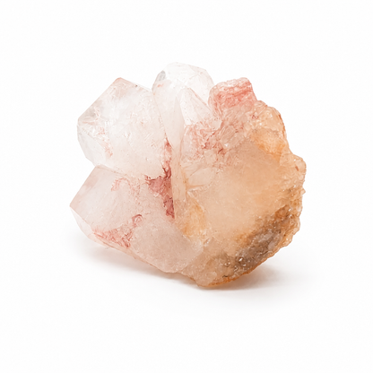 Full front view of the Pink Samadhi Quartz cluster natural crystal specimen