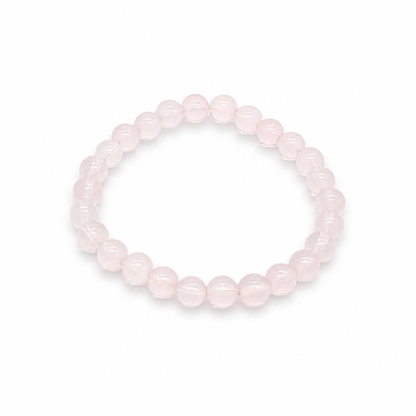 Star Rose Quartz bracelet Style B with soft lavender-pink Madagascar beads and visible asterism