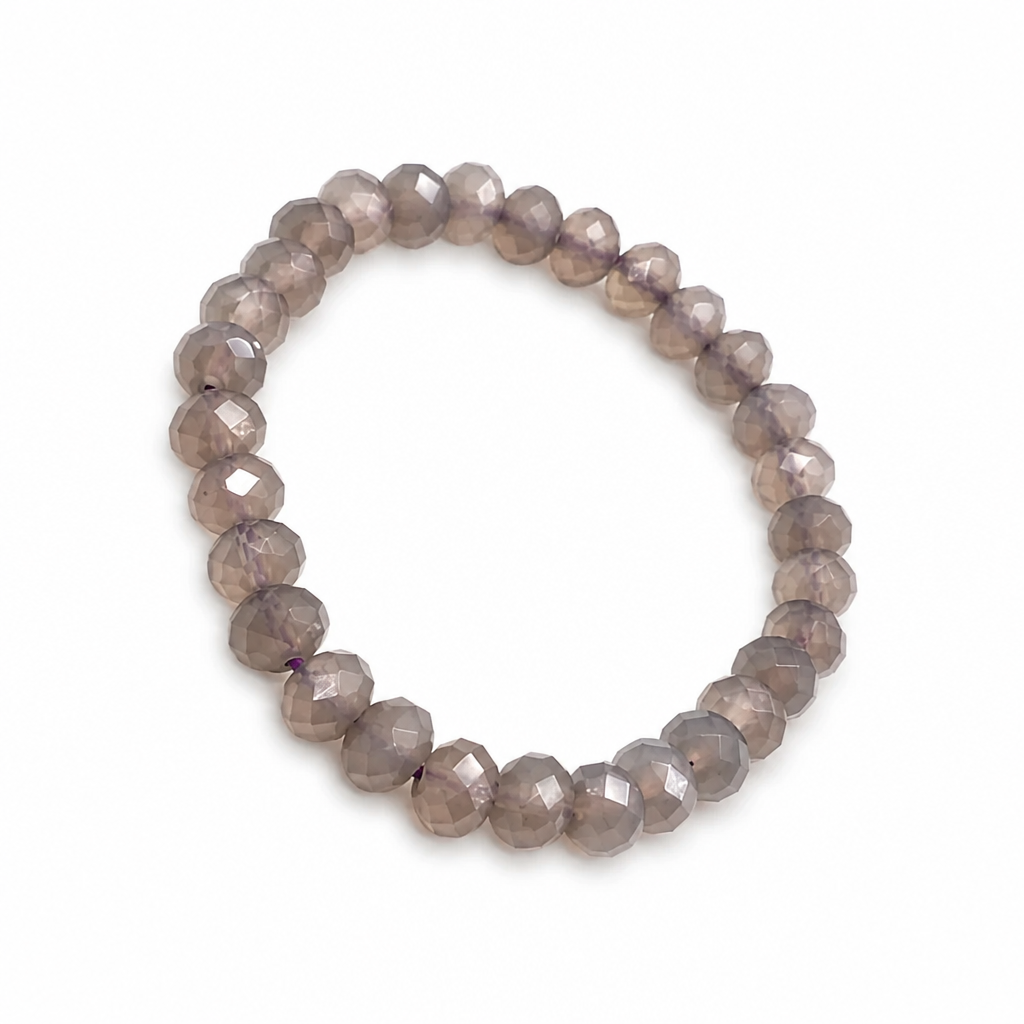 Purple chalcedony bracelet in deep amethyst-purple 8mm beads