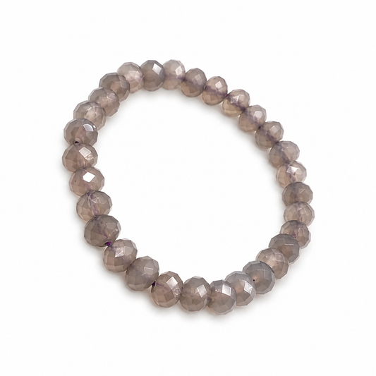 Purple chalcedony bracelet in deep amethyst-purple 8mm beads