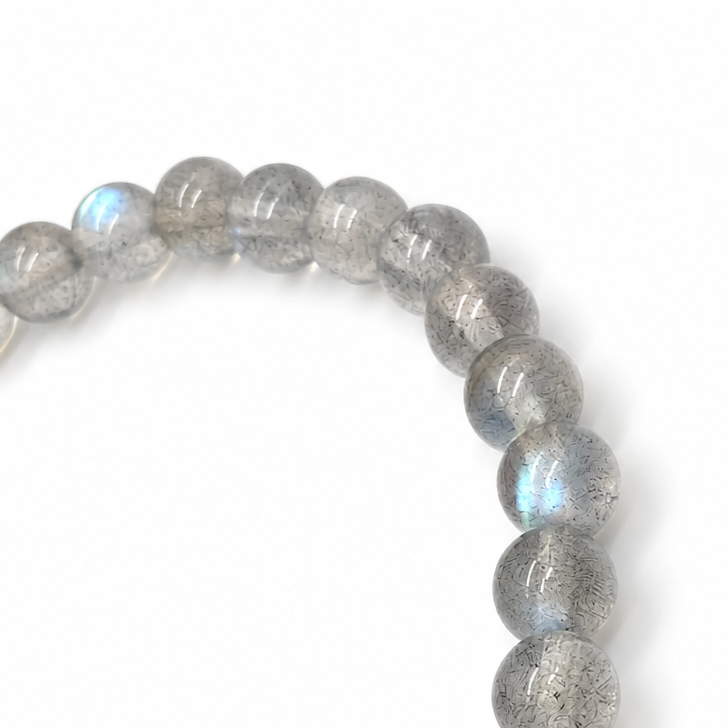 Handmade blue-flash labradorite bracelet by Aura Lune