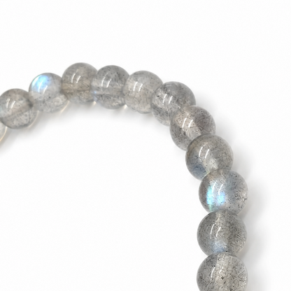 Handmade blue-flash labradorite bracelet by Aura Lune