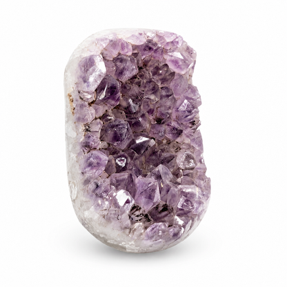Lavender to deep violet colour gradient on a tall Brazilian Amethyst druzy spire