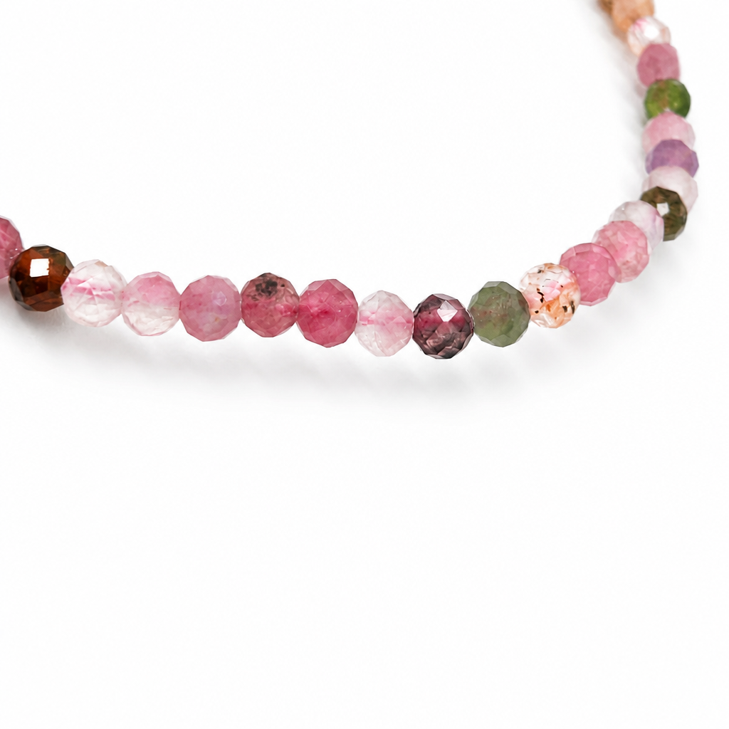 Handmade faceted rainbow tourmaline bracelet by Aura Lune