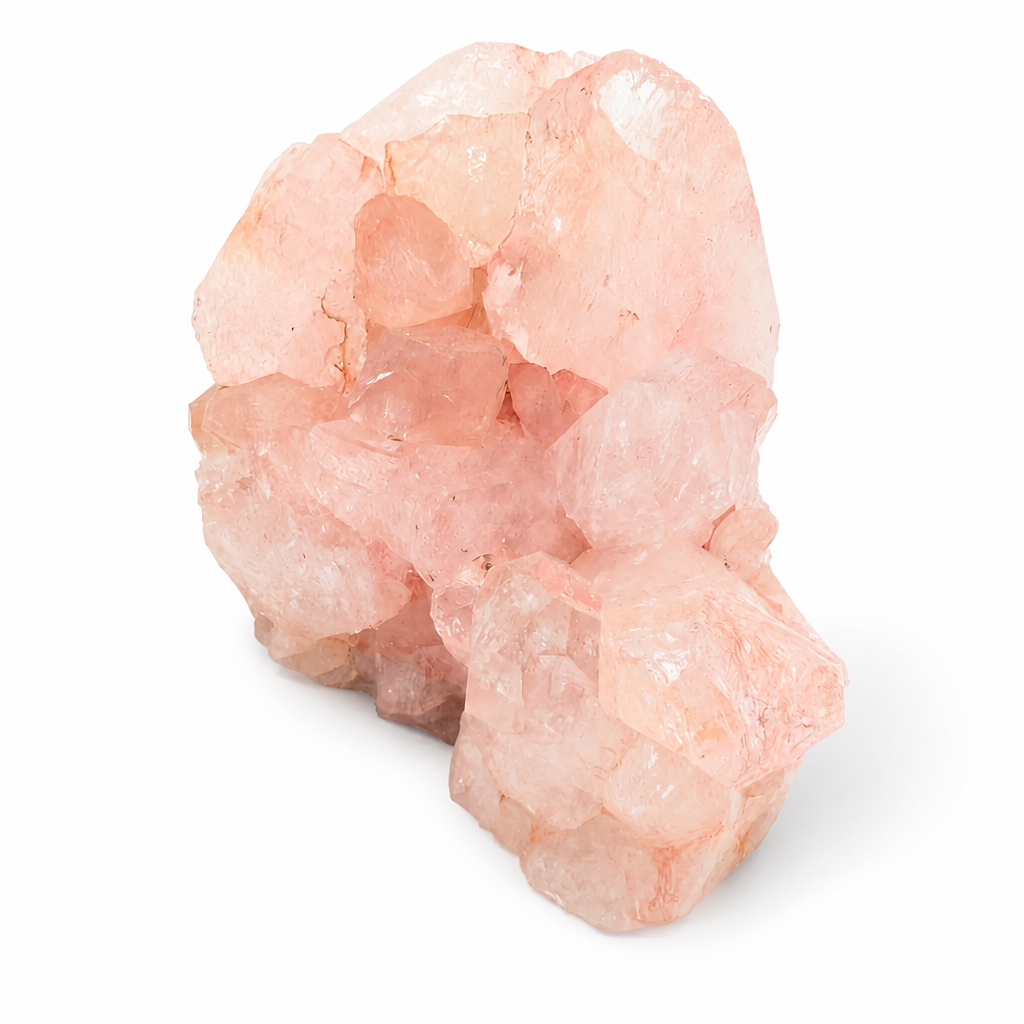 Detail of water-clear Himalayan quartz points with pale pink Samadhi colouration
