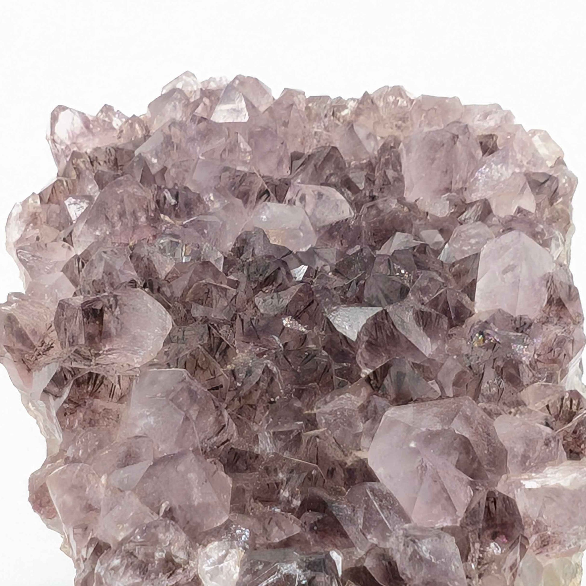 Top view of the phantom amethyst spire showing dense peak crystal formation