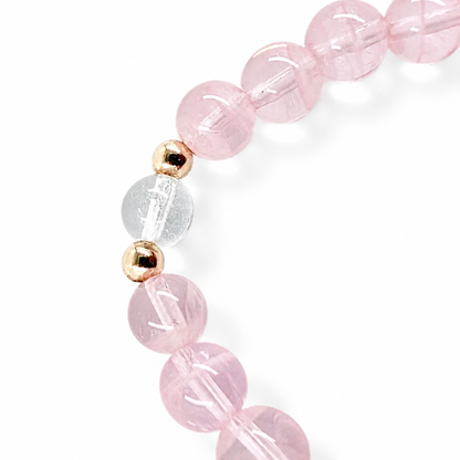 Heart Blossom designer bracelet shown on model's wrist