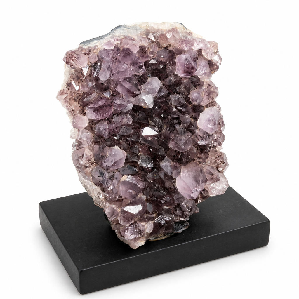 Phantom Amethyst spire with violet phantom core on a dark wooden base