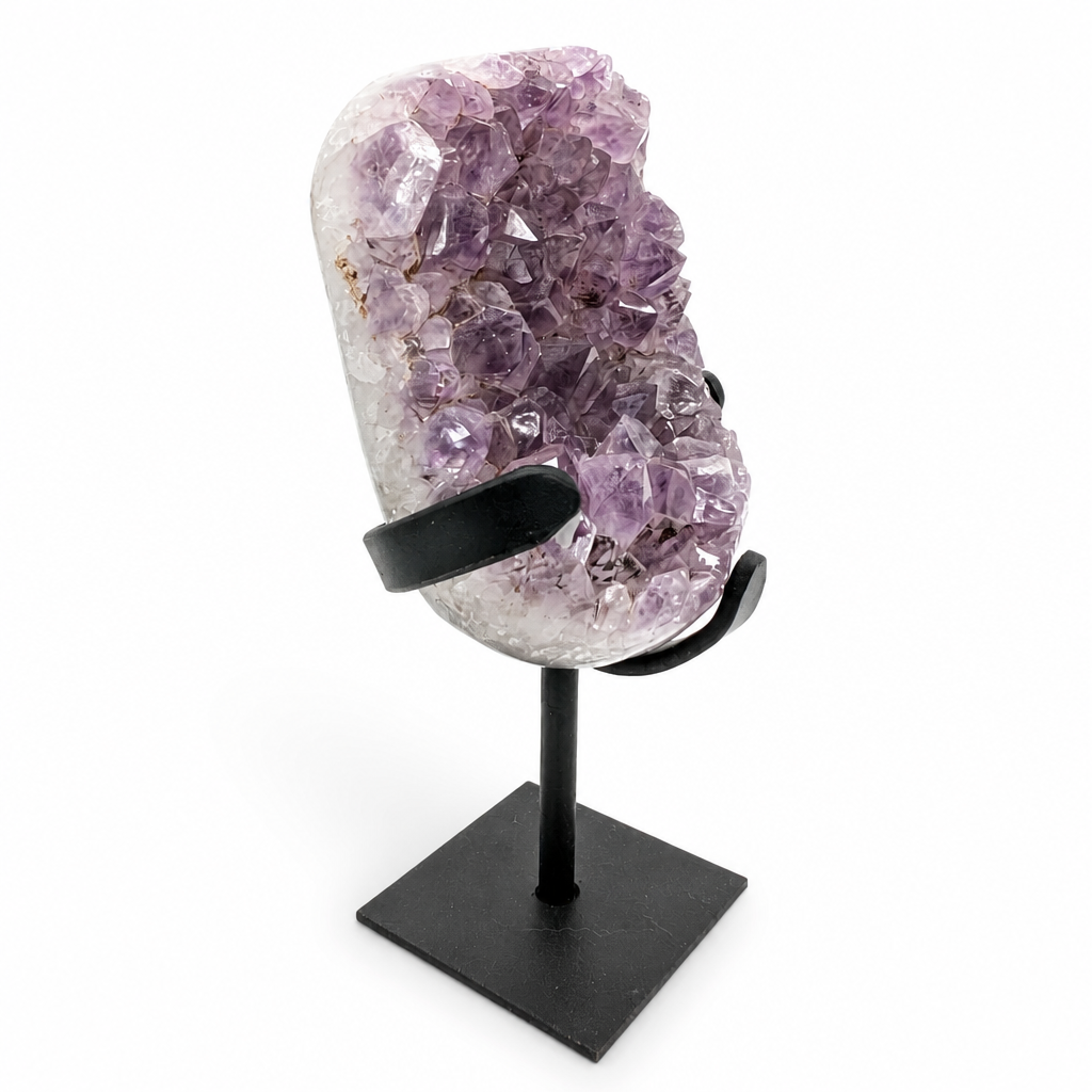 Brazilian Amethyst spire with large lavender druzy points catching light