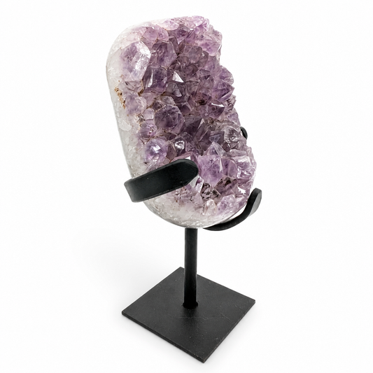 Brazilian Amethyst spire with large lavender druzy points catching light