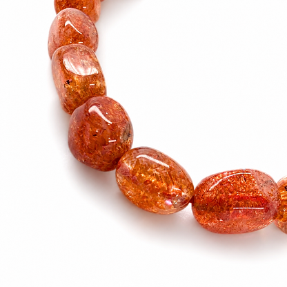 Sunstone bracelet shown from the side