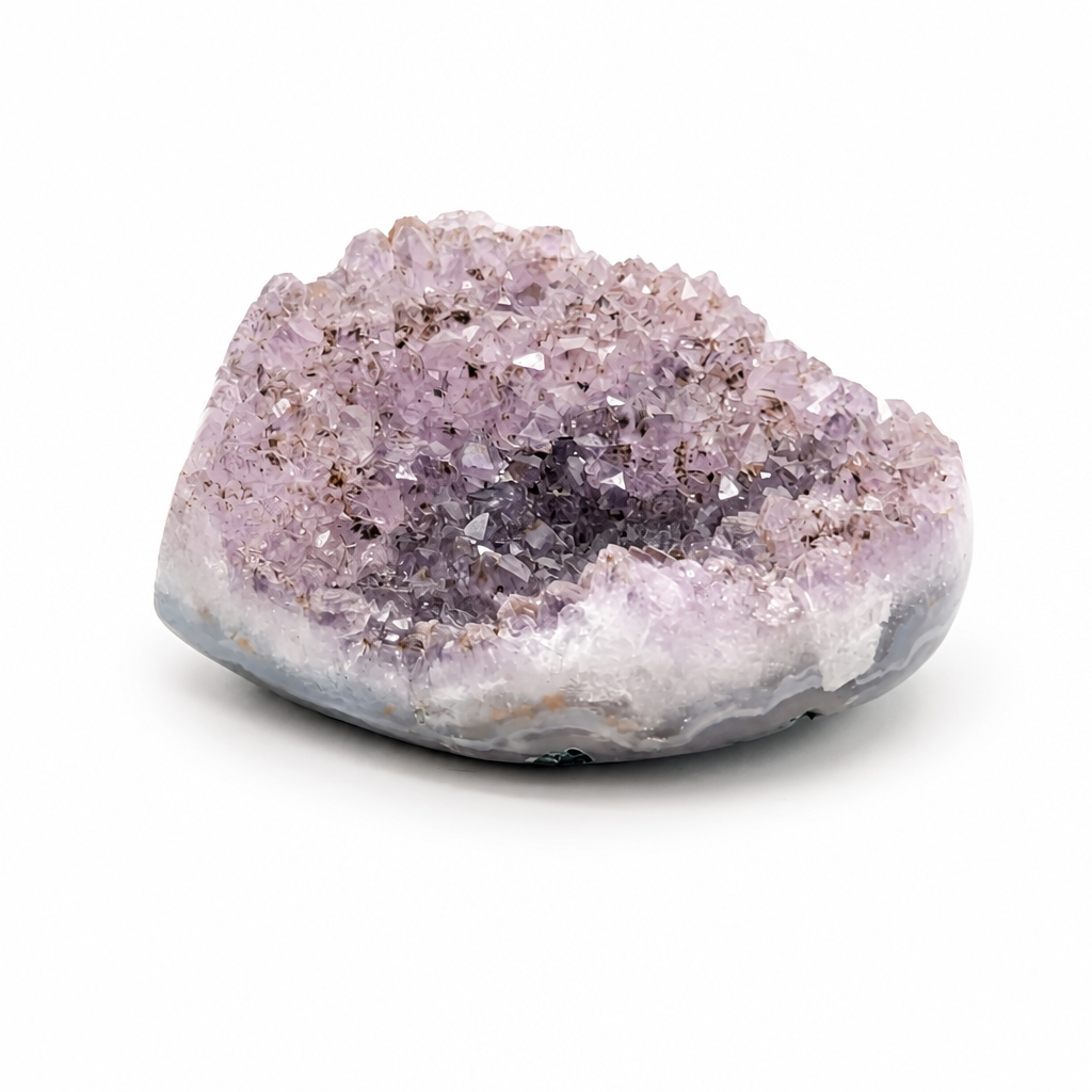 Gradient amethyst cluster as a home decor and meditation crystal specimen