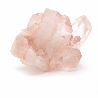 Tall Samadhi Quartz cluster as a focal point on a meditation shelf
